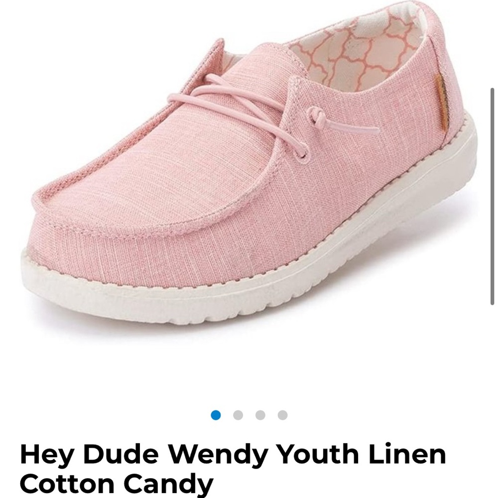 Hey Dude Wendy Youth Shoes in Cotton Candy Pink Linen